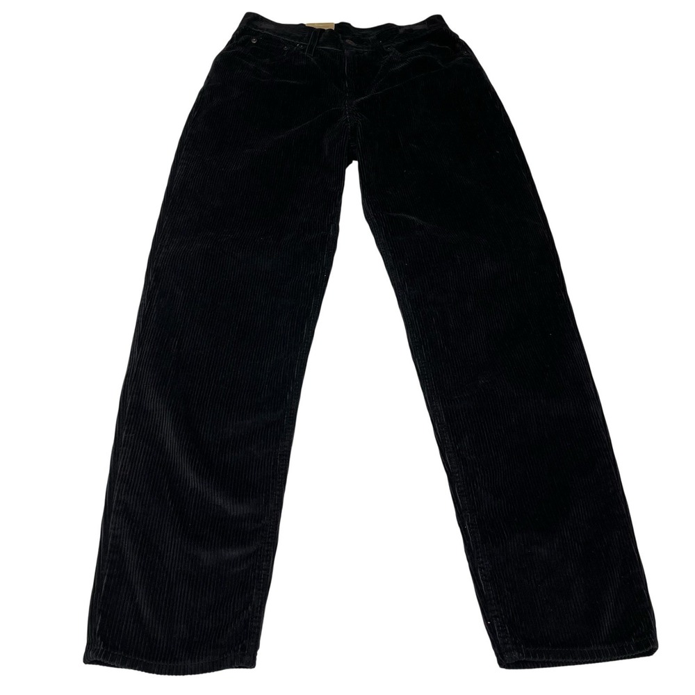 Levis Croduroy High Waisted Mom Jeans Black 28x30 Tapered Leg High Rise Relaxed